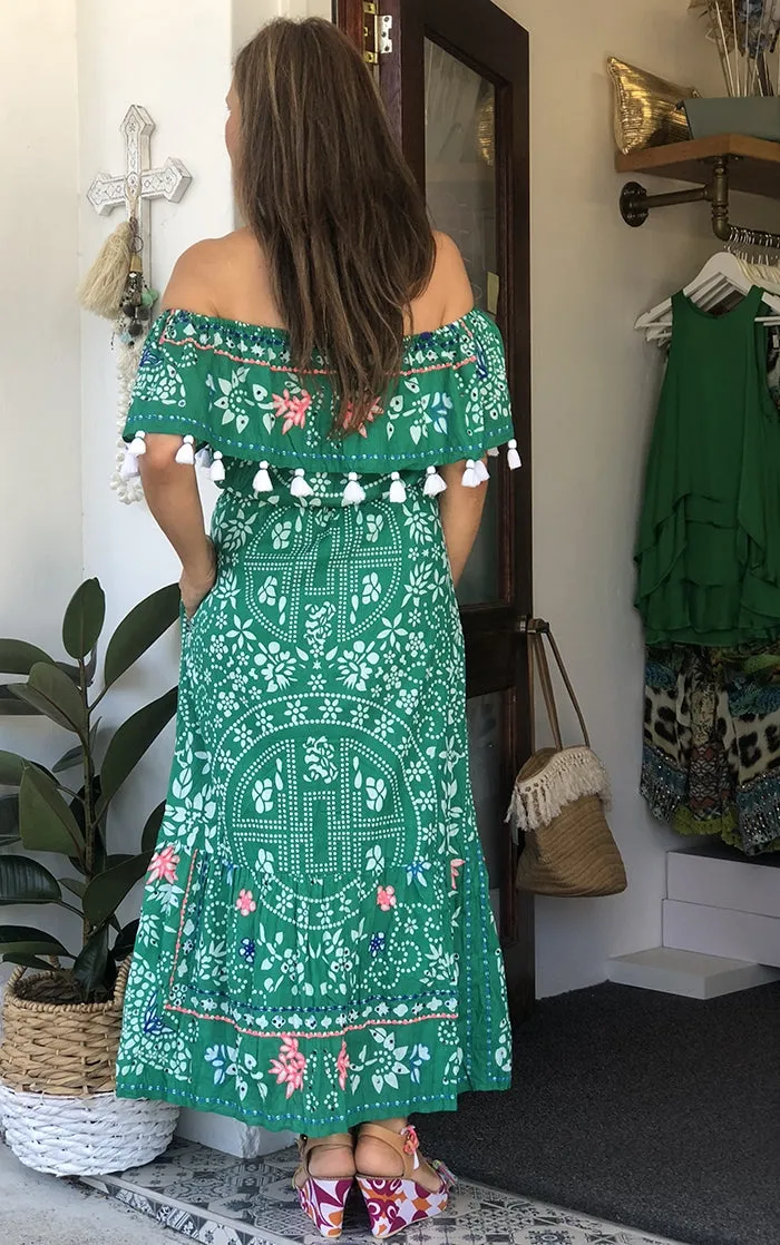 Soleil Off the Shoulder Dress - Sea
