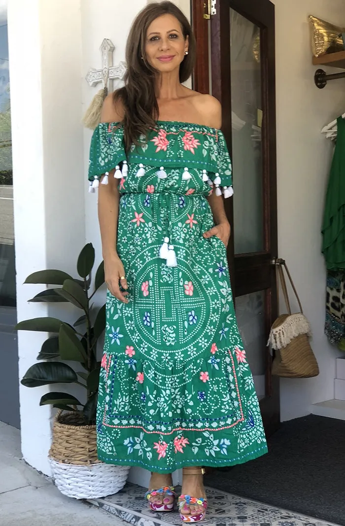 Soleil Off the Shoulder Dress - Sea
