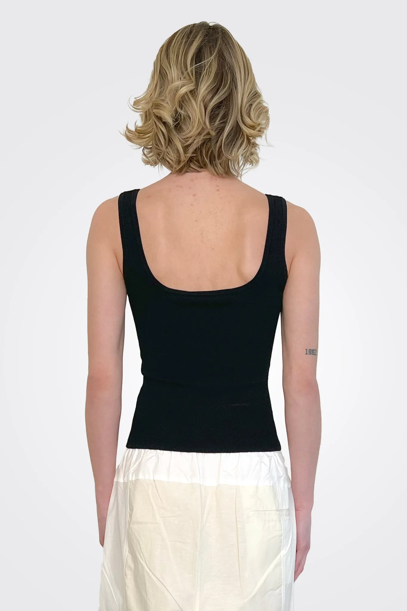 Square Neck Tank - Black