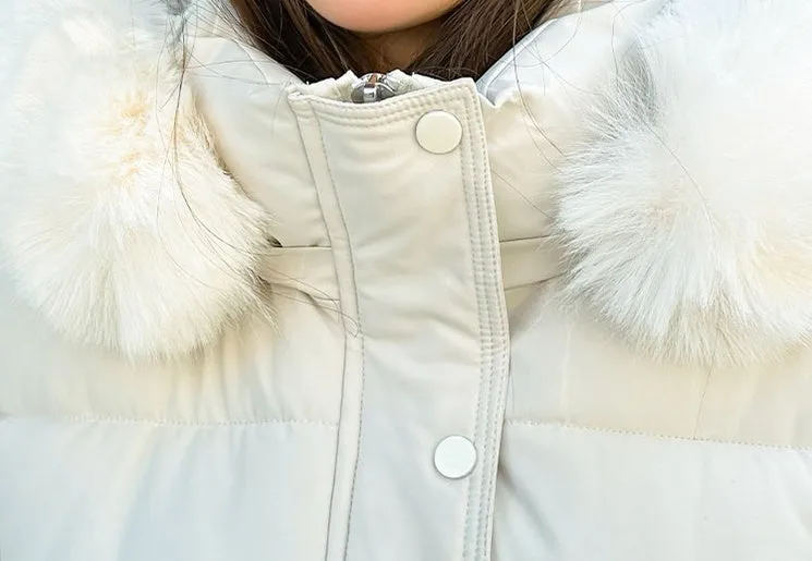 Stain-resistant Quilted Puffer Jacket for Women with Zip-up and Elastic Hem