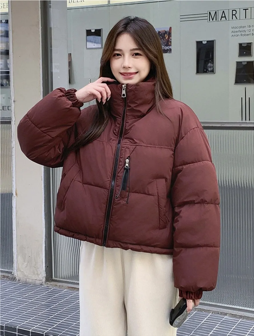 Stain-Resistant Quilted Puffer Jacket Ideal for Women's Fashion
