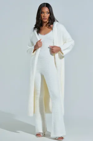 STAYING IN FUZZY KNIT CARDIGAN