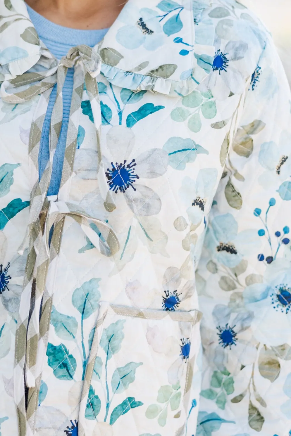 Step Up Blue Floral Quilted Jacket