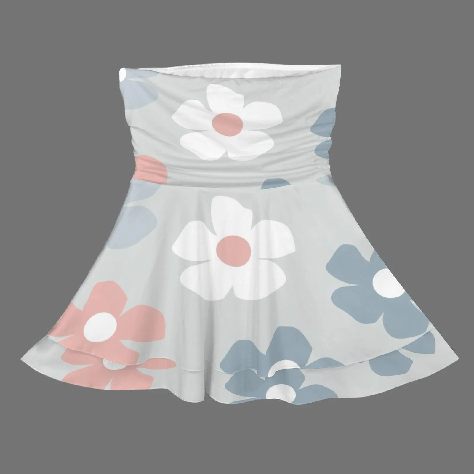 Strapless Tube Ruffle Tiered Mini Dress