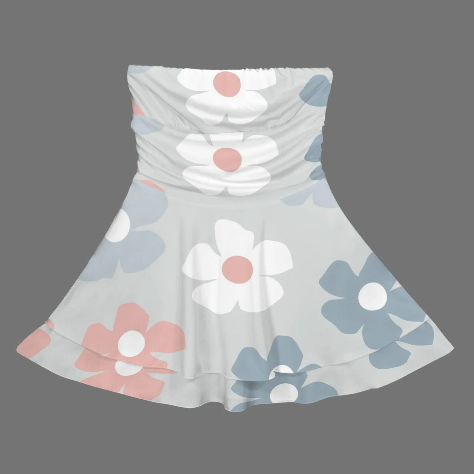 Strapless Tube Ruffle Tiered Mini Dress