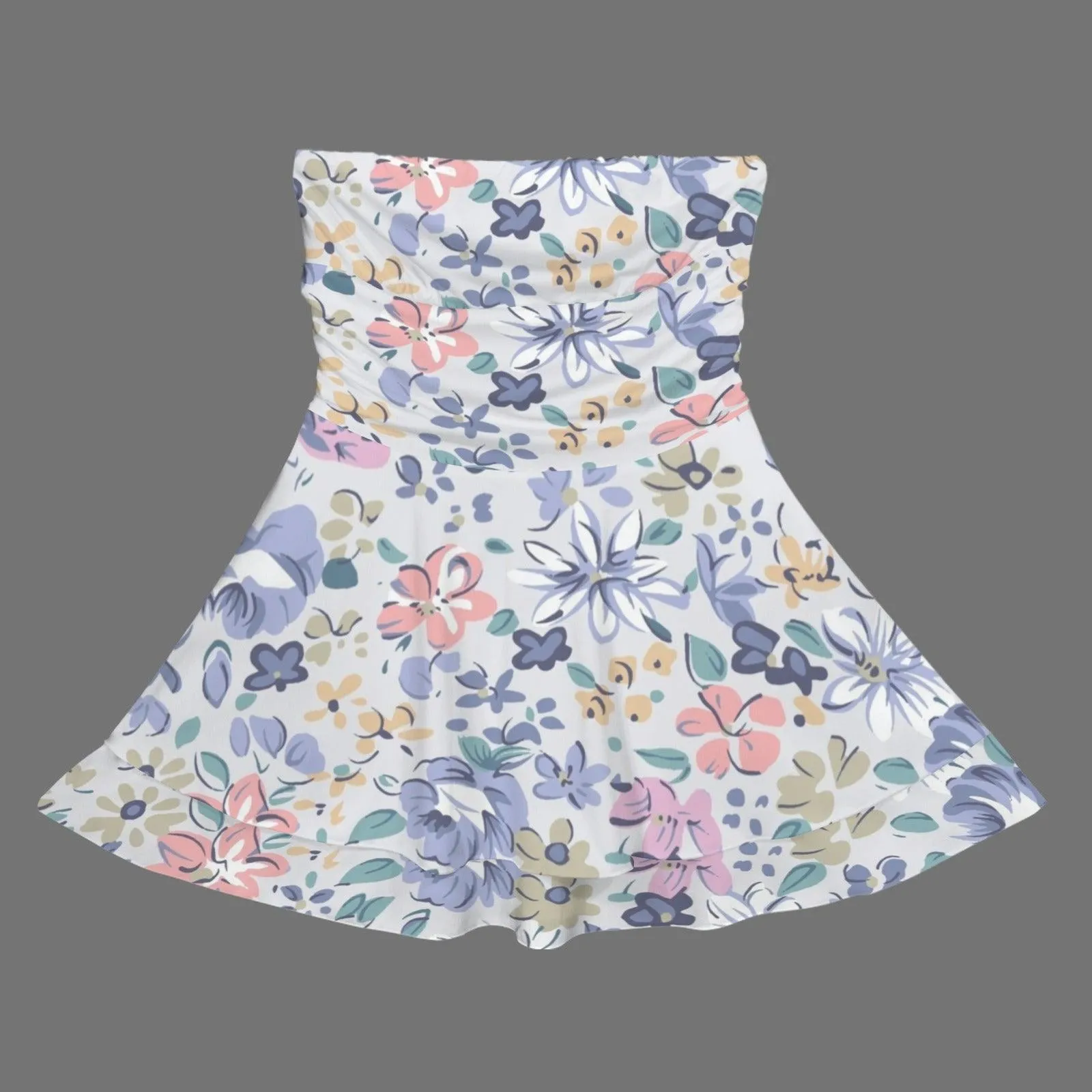 Strapless Tube Ruffle Tiered Mini Dress
