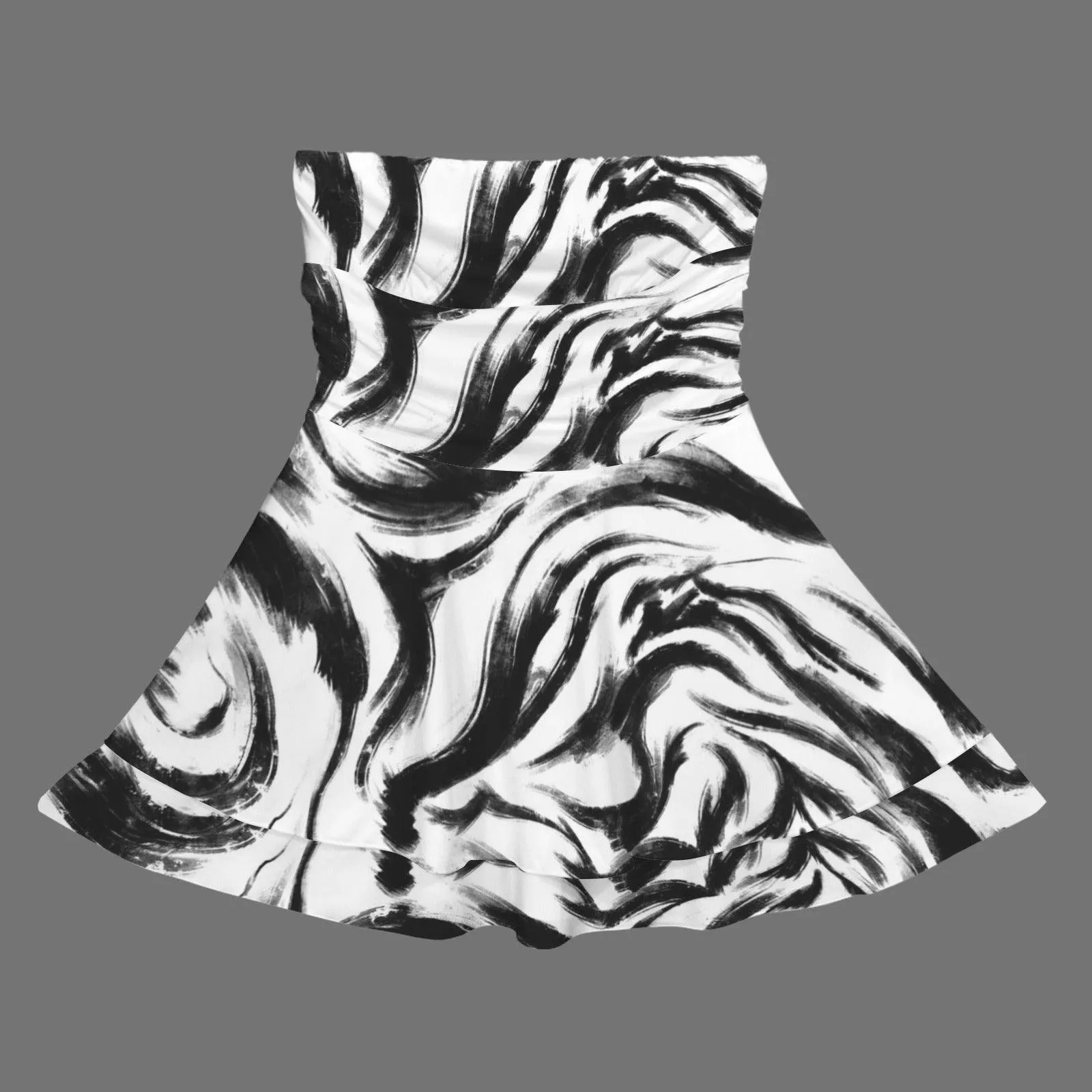 Strapless Tube Ruffle Tiered Mini Dress