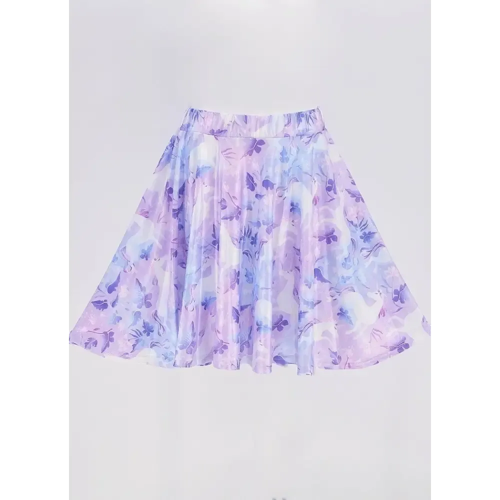 Stretchy Unicorn Elastic Waist Skater Skirt for Y2K Style