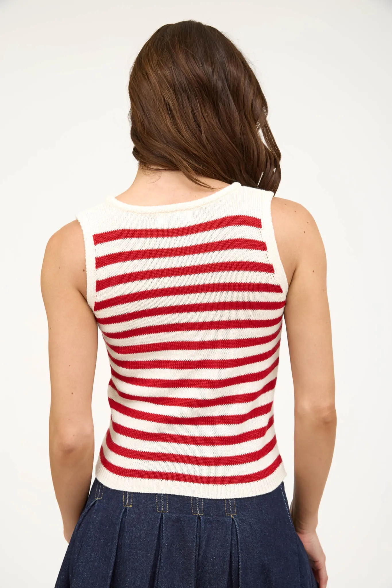 STRIPE SWEATER CROPPED TANK TOP