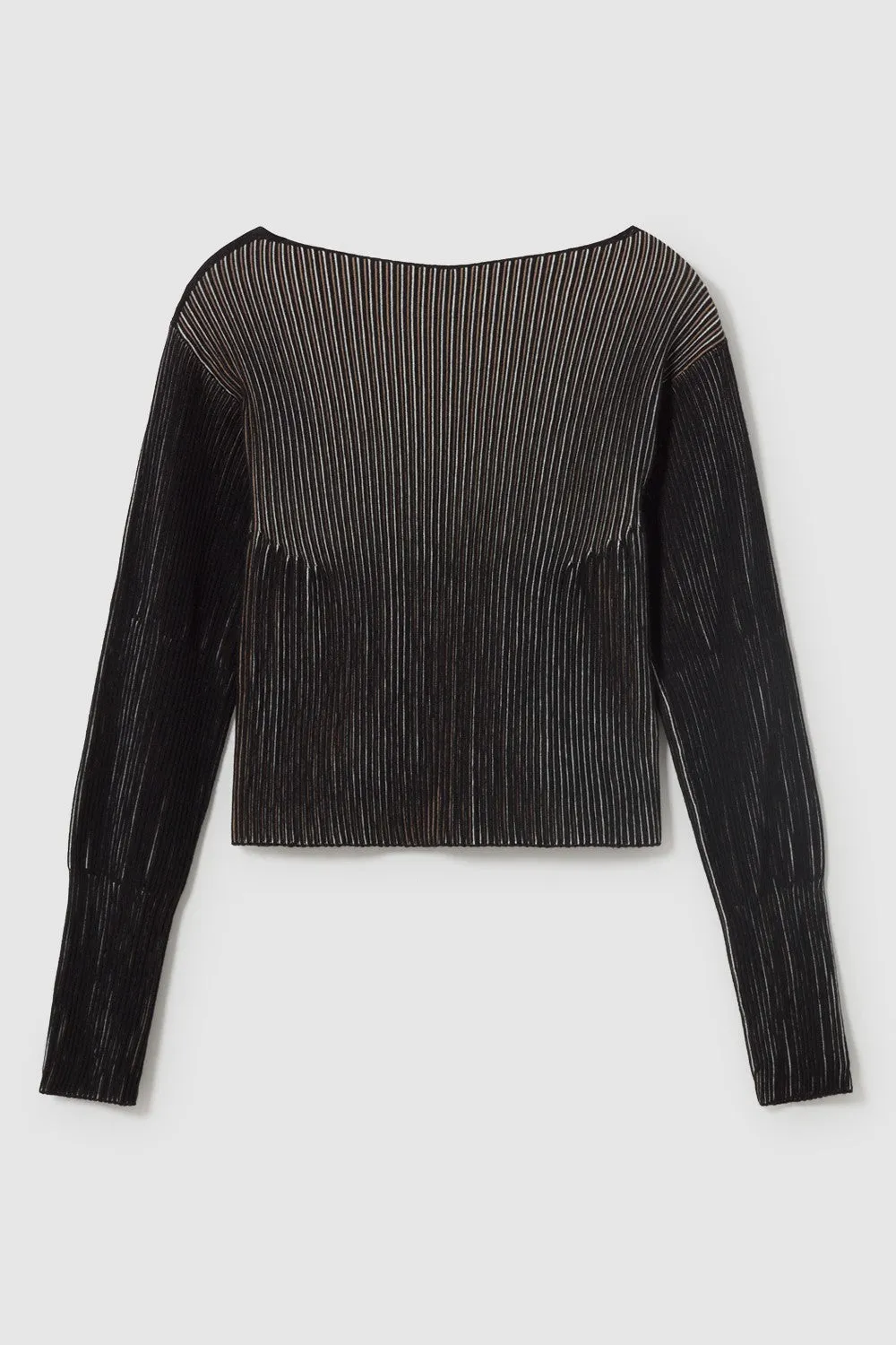 Striped Vertically Sweater - Black
