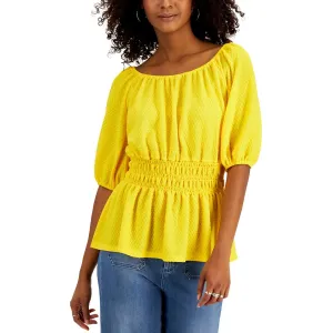 Studio by JPR Womens Waist Peasant Gathered Blouse