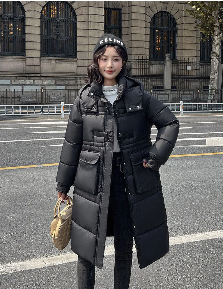 Stylish Quilted Knee-Length Puffer Jacket for Women