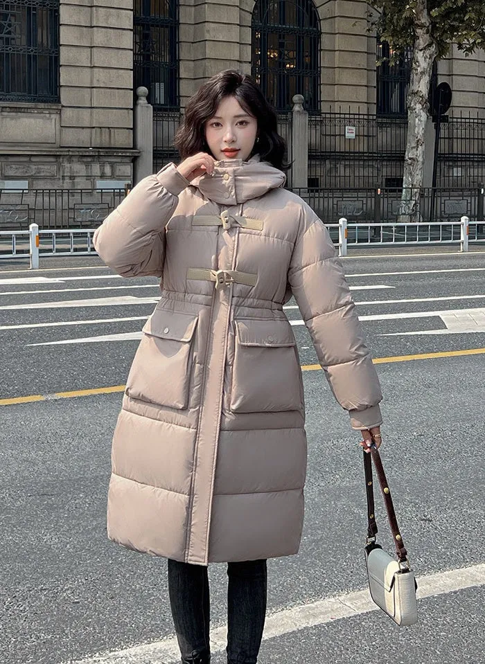 Stylish Quilted Knee-Length Puffer Jacket for Women