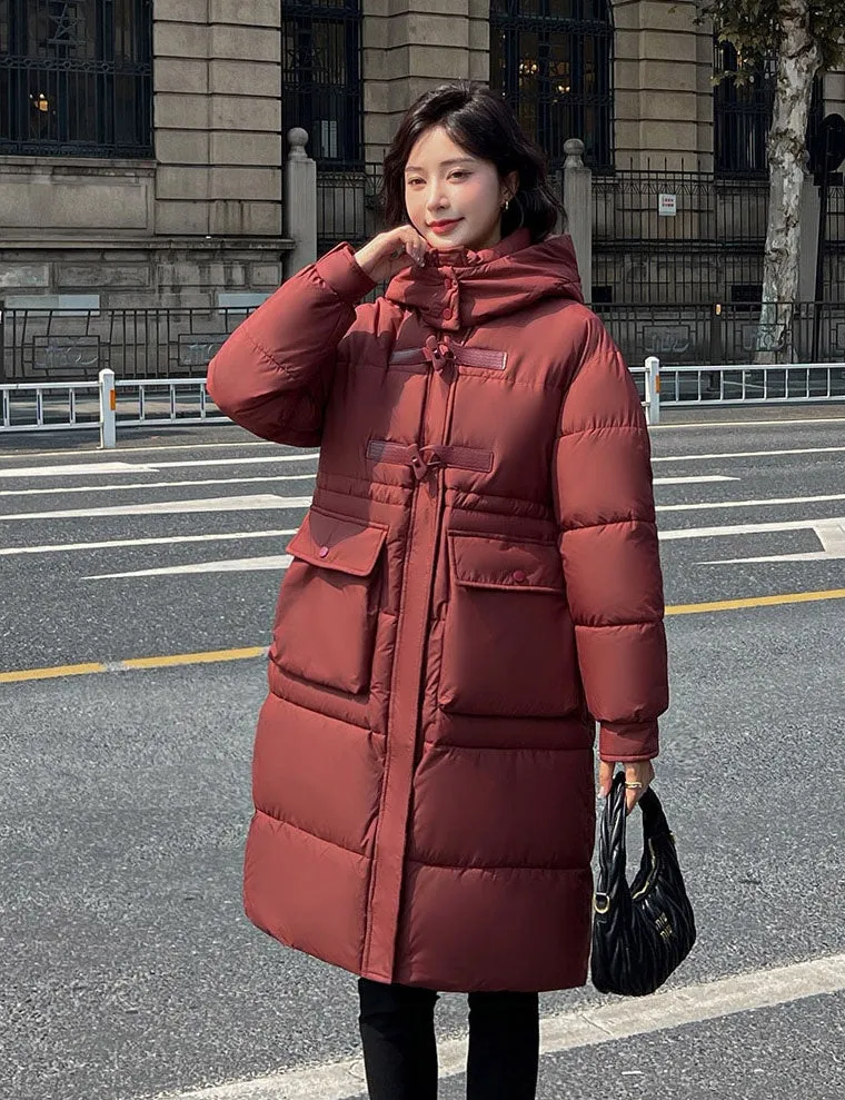Stylish Quilted Knee-Length Puffer Jacket for Women