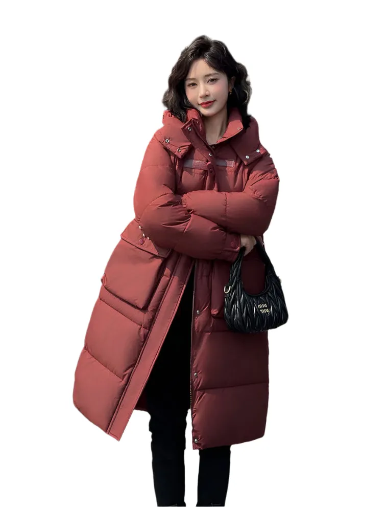 Stylish Quilted Knee-Length Puffer Jacket for Women