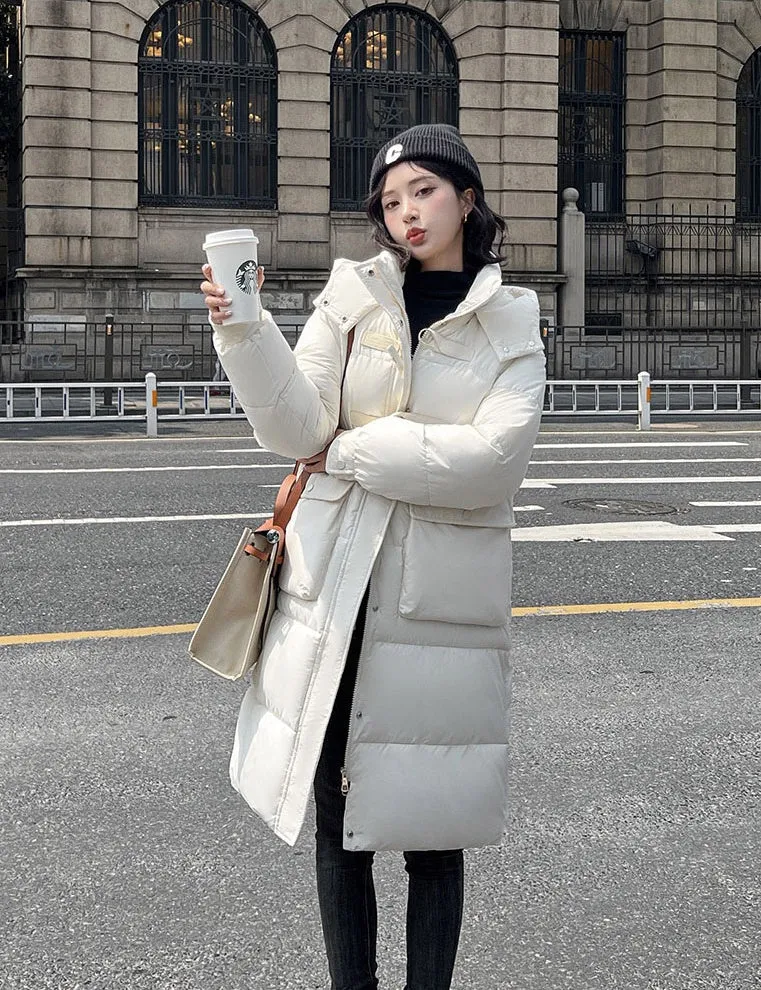 Stylish Quilted Knee-Length Puffer Jacket for Women