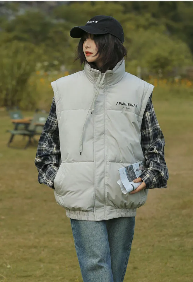 Stylish Windproof Puffer Vest with Zip Up Feature