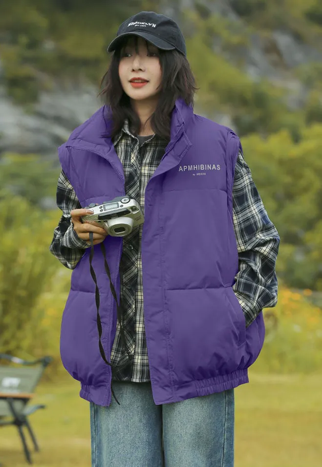 Stylish Windproof Puffer Vest with Zip Up Feature