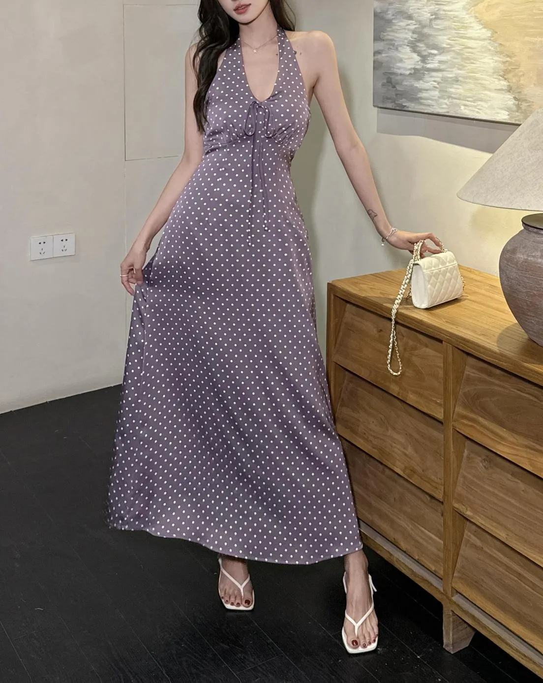 Stylish Women's Halterneck Dress in Floral Print for Your Holiday