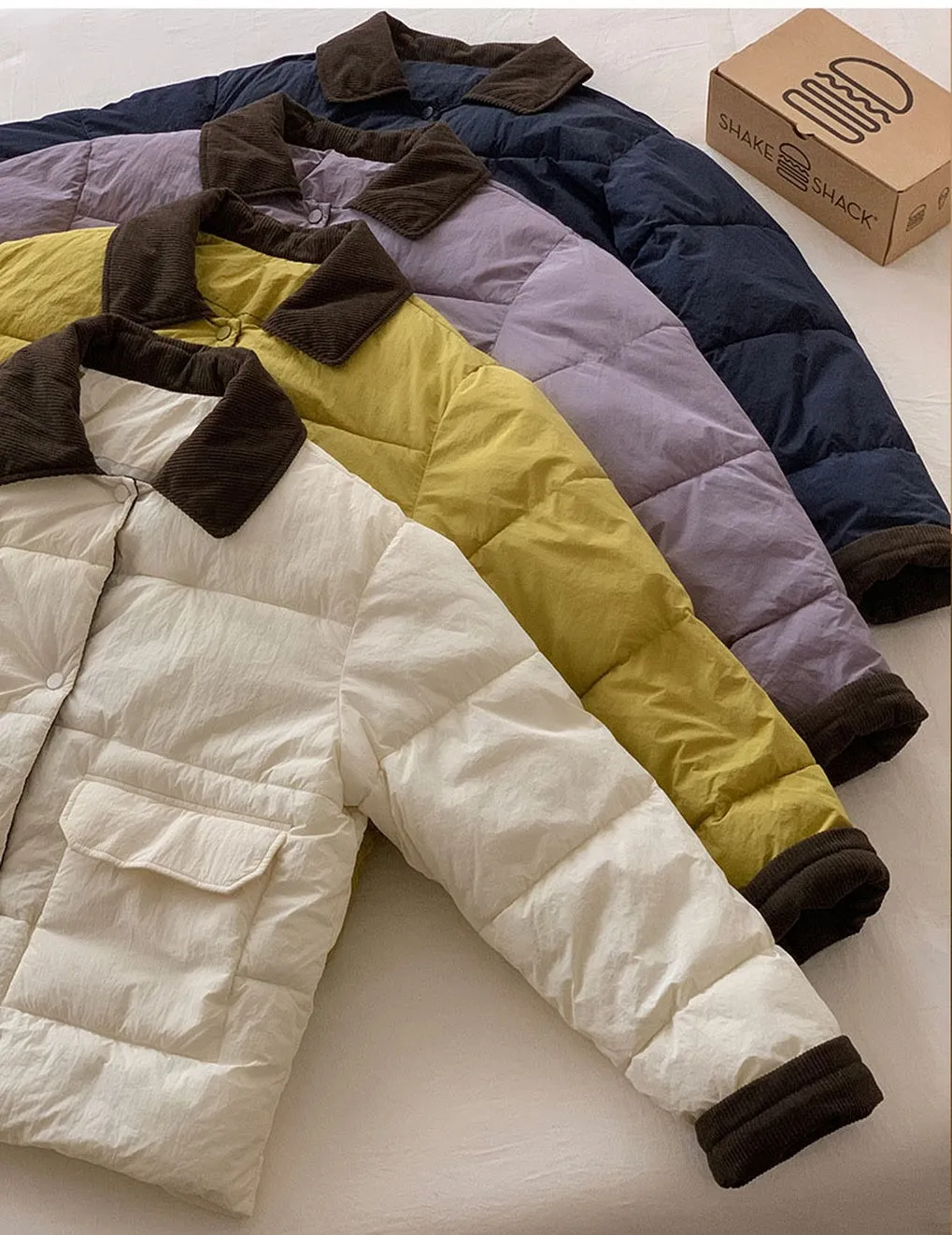 Stylish Women's Quilted Puffer Jacket in Patchwork Design