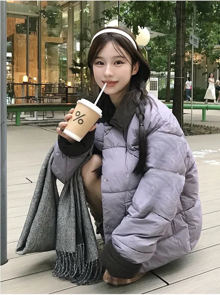 Stylish Women's Quilted Puffer Jacket in Patchwork Design