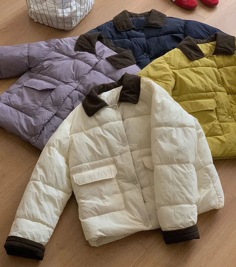 Stylish Women's Quilted Puffer Jacket in Patchwork Design