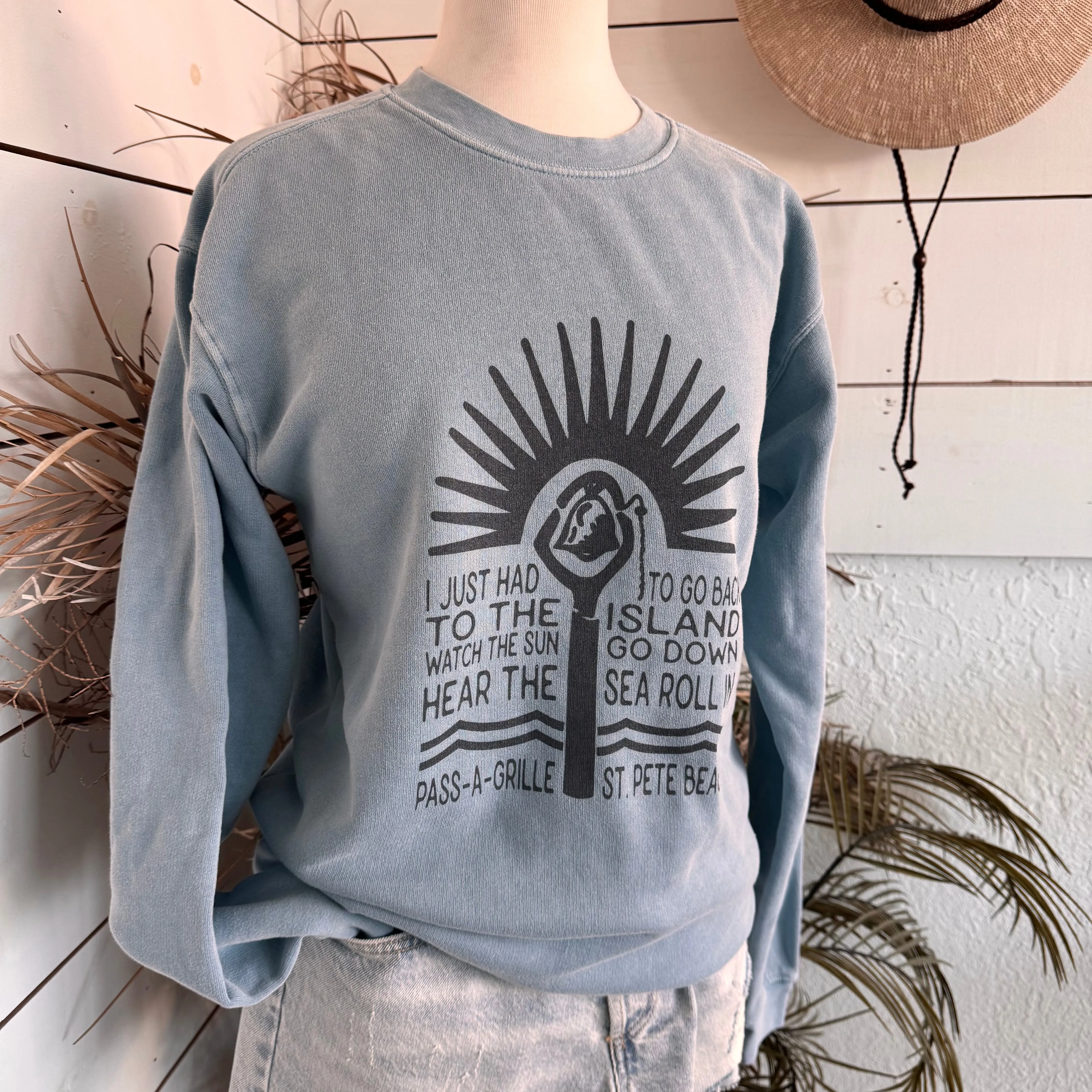 SUNSET BELL sweatshirt denim fade unisex