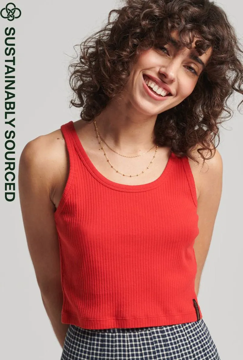 SUPERDRY VINTAGE CROP RIBBED VEST