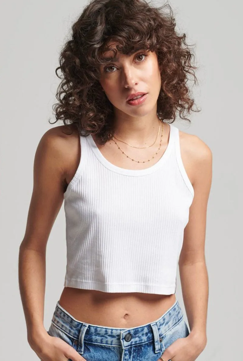 SUPERDRY VINTAGE CROP RIBBED VEST