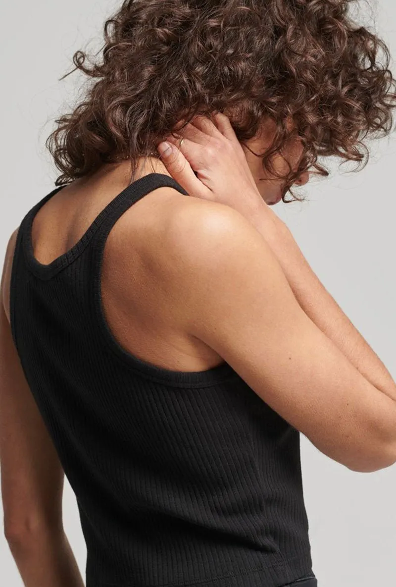 SUPERDRY VINTAGE CROP RIBBED VEST