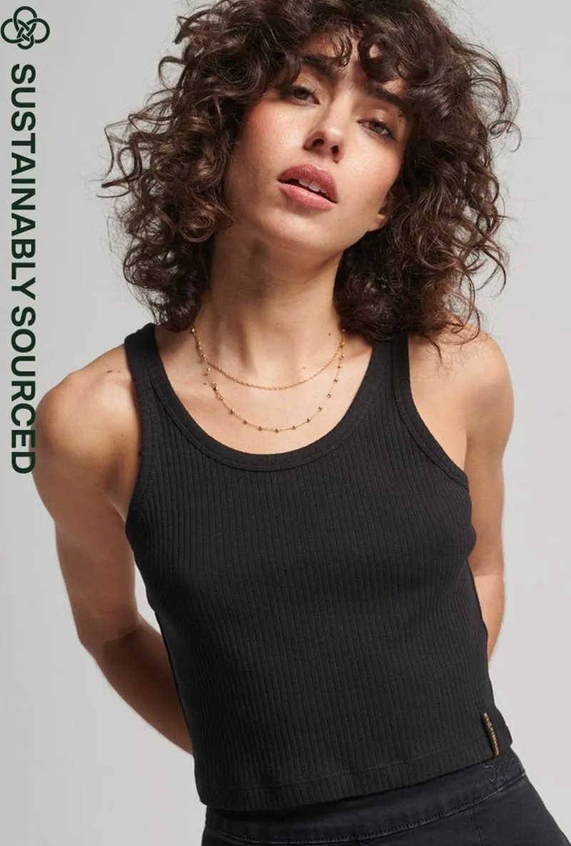 SUPERDRY VINTAGE CROP RIBBED VEST