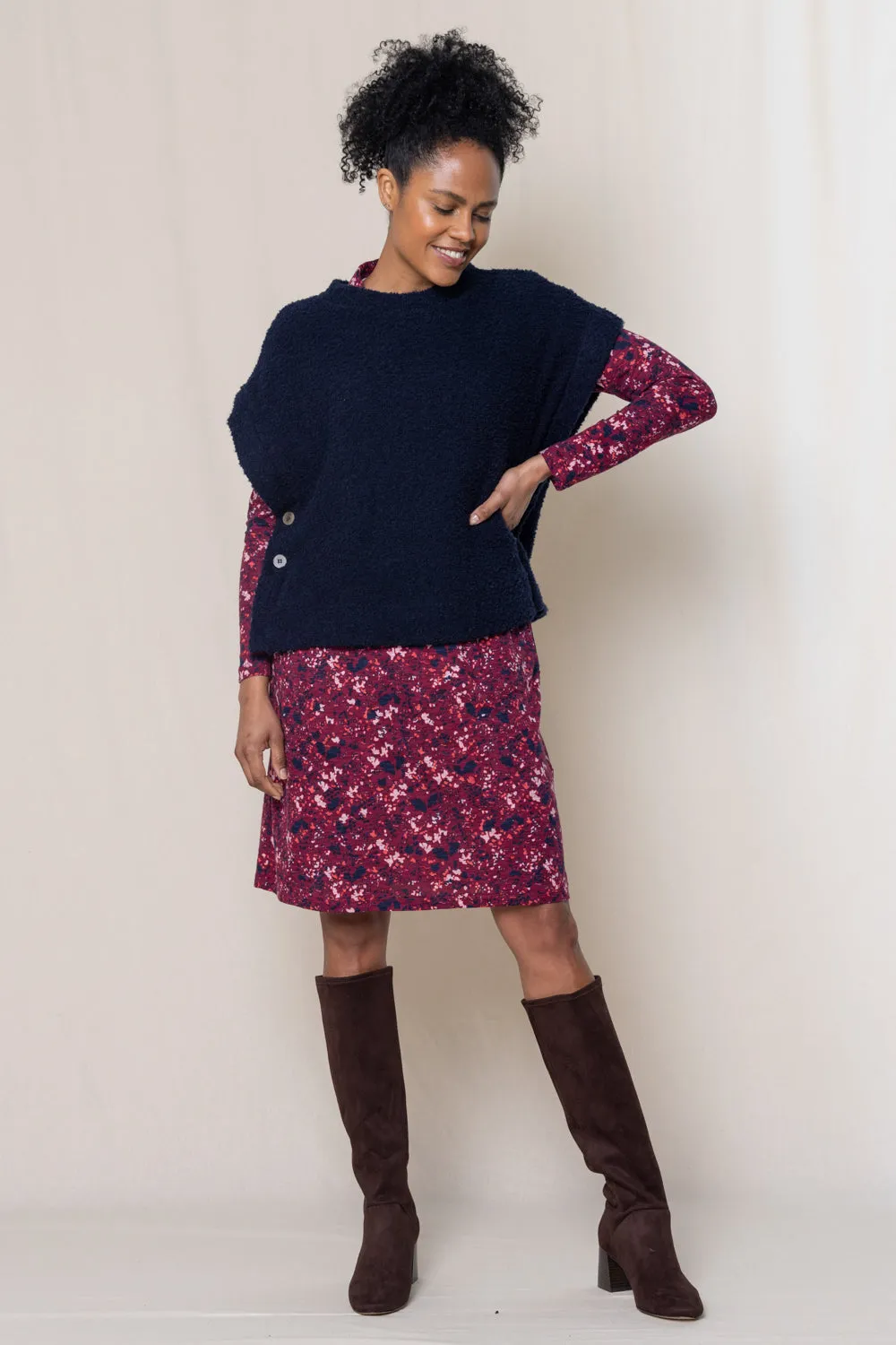 Tabitha Textured Knitted Poncho
