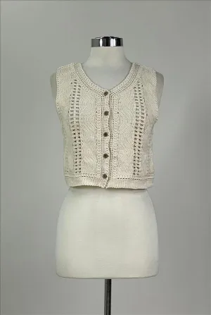 The Leila Crochet Button Down Sweater Vest