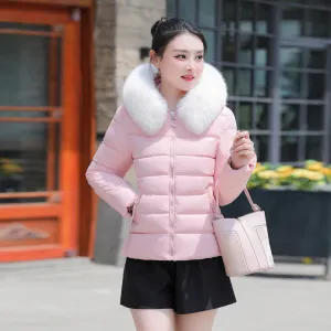 Thickened and Padded Hooded Puffer Jacket for Women