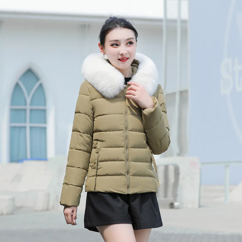 Thickened and Padded Hooded Puffer Jacket for Women