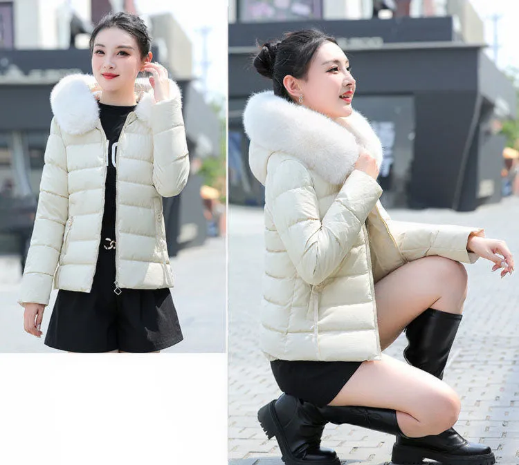 Thickened and Padded Hooded Puffer Jacket for Women