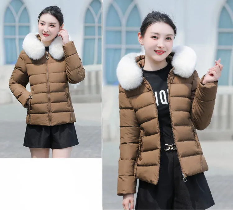 Thickened and Padded Hooded Puffer Jacket for Women