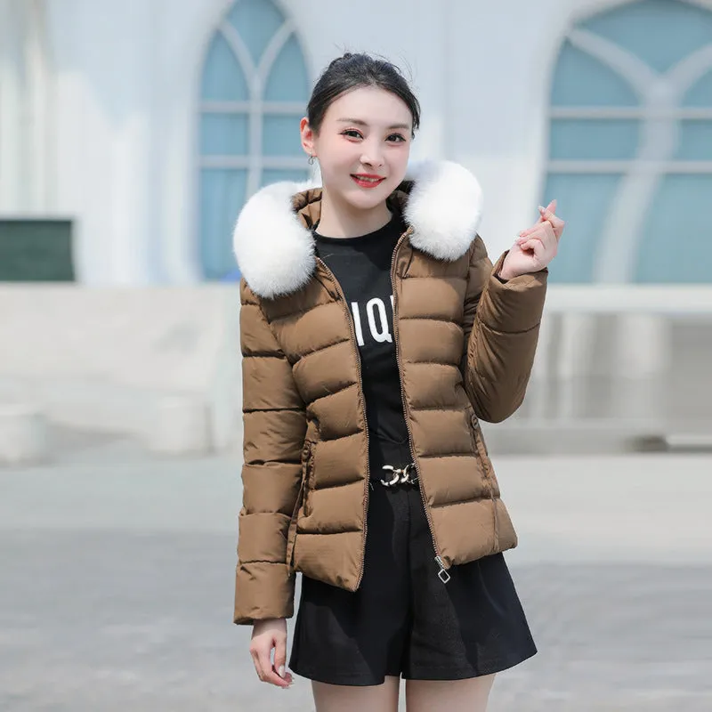 Thickened and Padded Hooded Puffer Jacket for Women