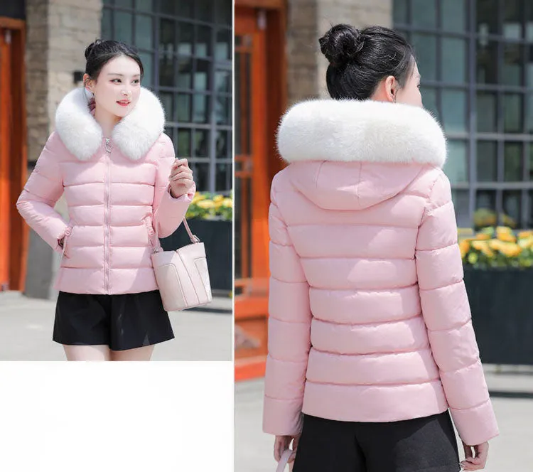 Thickened and Padded Hooded Puffer Jacket for Women