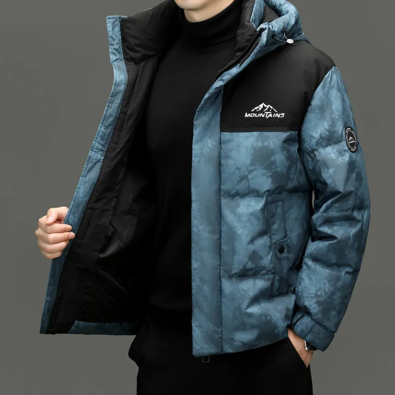 Thickened and Windproof Patchwork Down Jacket