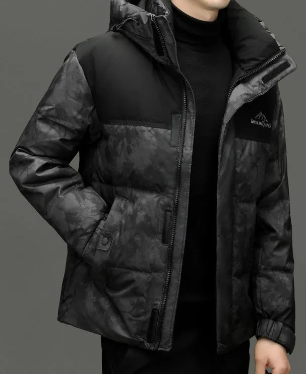 Thickened and Windproof Patchwork Down Jacket