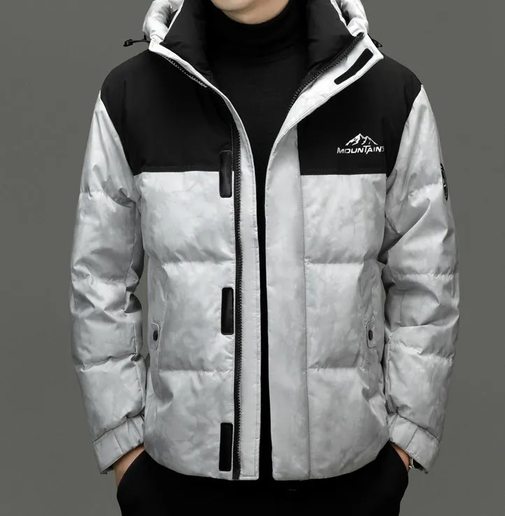 Thickened and Windproof Patchwork Down Jacket