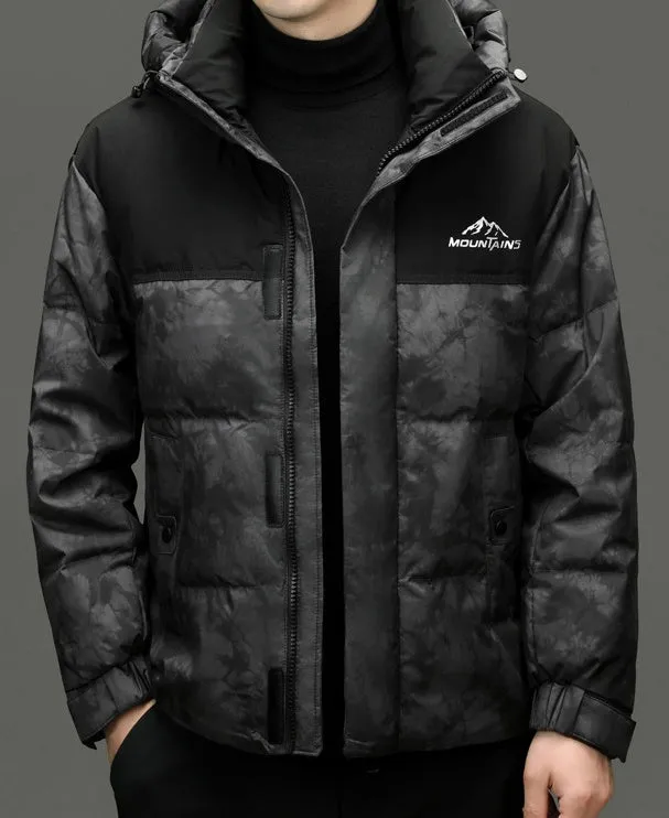 Thickened and Windproof Patchwork Down Jacket
