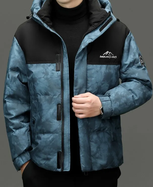 Thickened and Windproof Patchwork Down Jacket