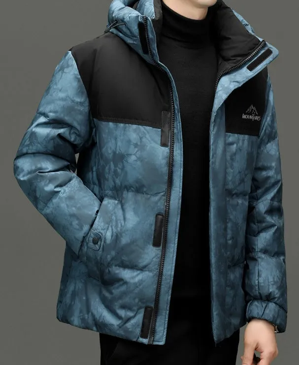 Thickened and Windproof Patchwork Down Jacket