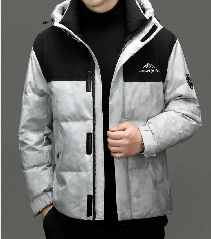 Thickened and Windproof Patchwork Down Jacket