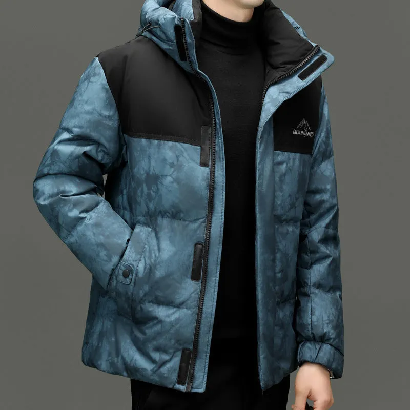 Thickened and Windproof Patchwork Down Jacket
