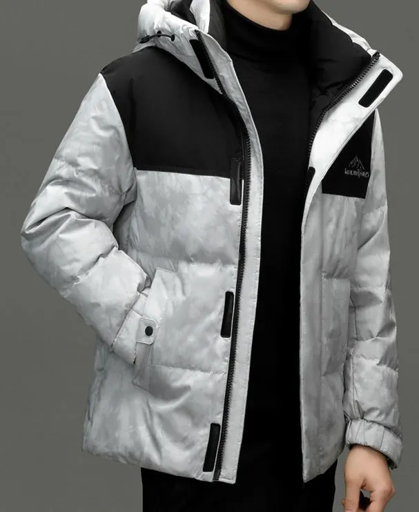 Thickened and Windproof Patchwork Down Jacket