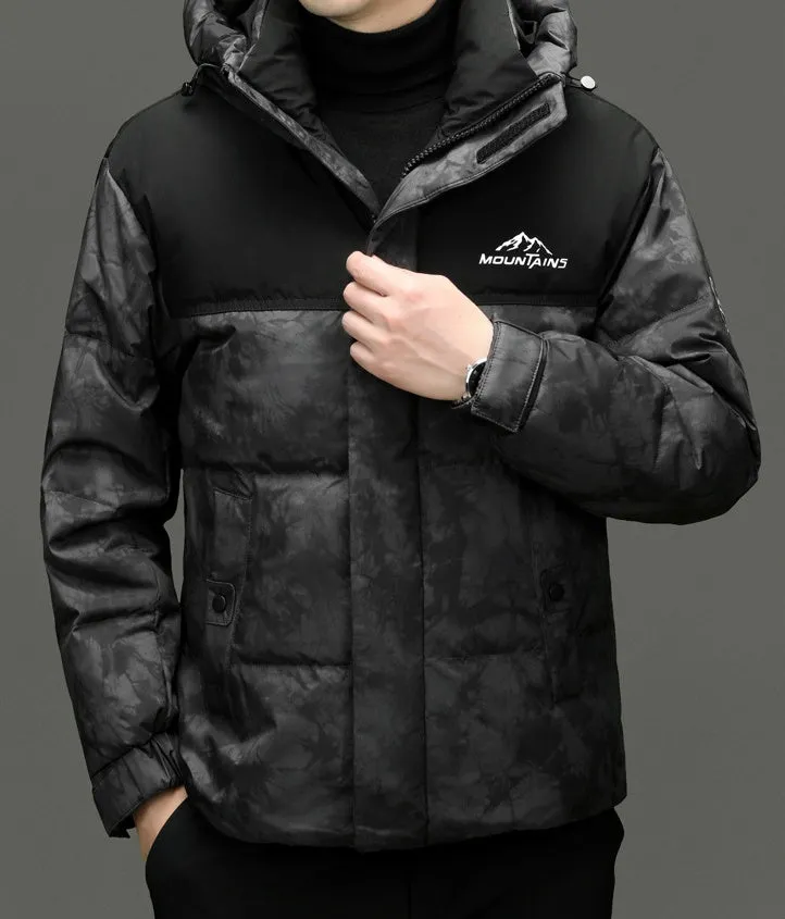 Thickened and Windproof Patchwork Down Jacket