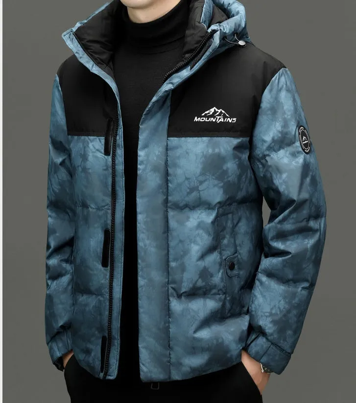 Thickened and Windproof Patchwork Down Jacket